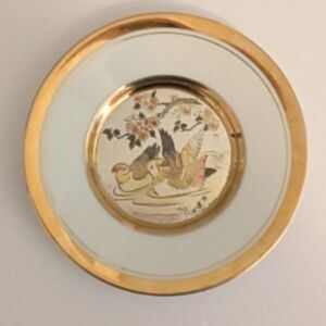 Vintage "The Art of Chokin" 24Kt.Gold Edge Decorative Plate with Birds